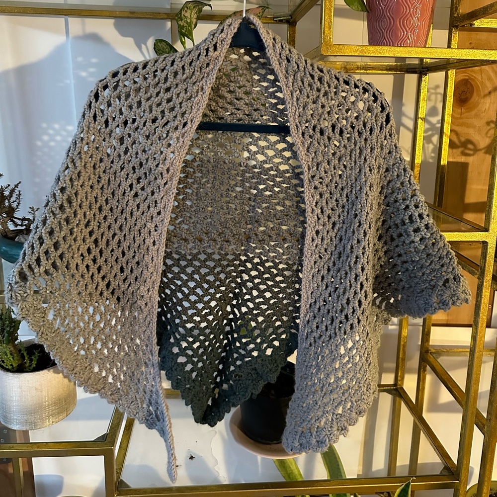 Handmade knit shawl